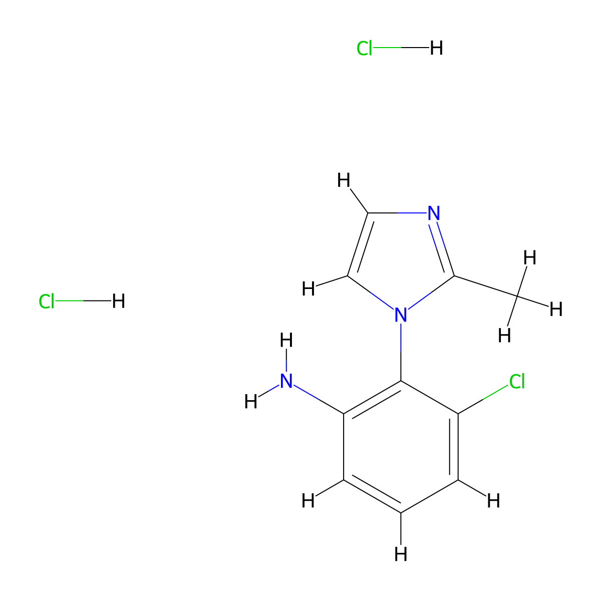 3-chloro-2-(2-methyl-1H-imidazol-1-yl)aniline dihydrochloride molecular structure, CAS 1181458-62-7
