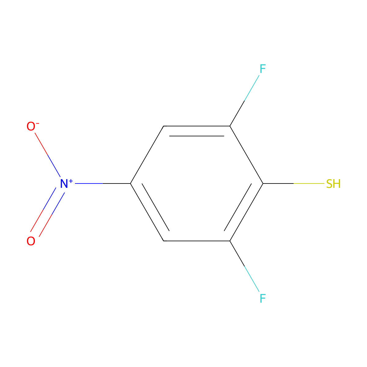 2,6-Difluoro-4-nitrobenzene-1-thiol molecular structure, CAS 1181458-66-1