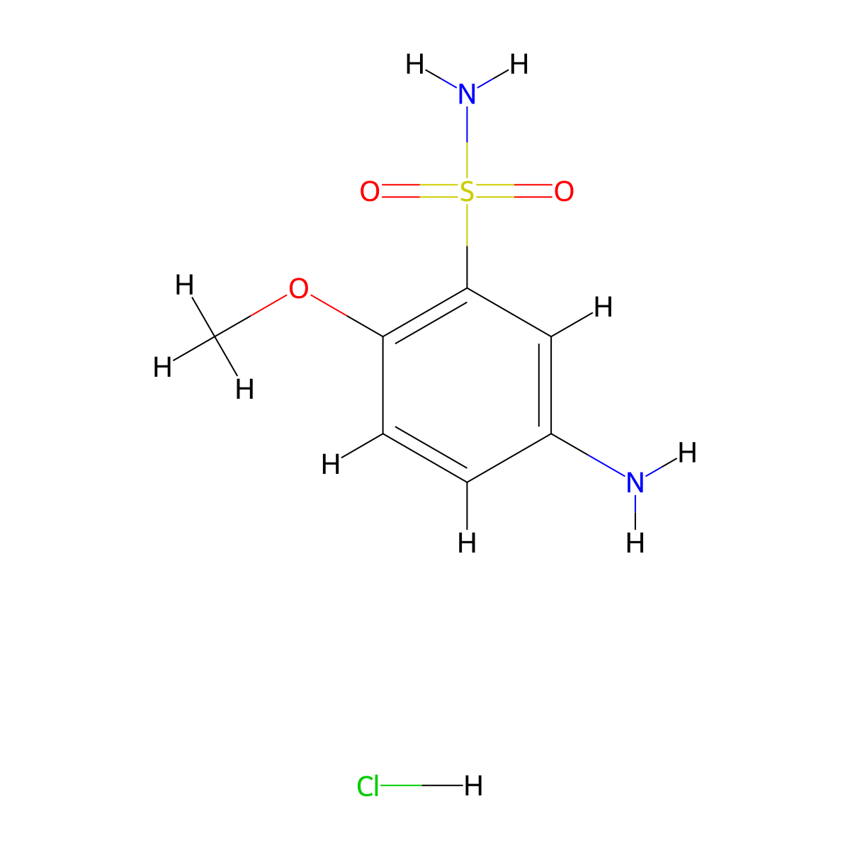 5-Amino-2-methoxybenzene-1-sulfonamide hydrochloride molecular structure, CAS 1181458-70-7