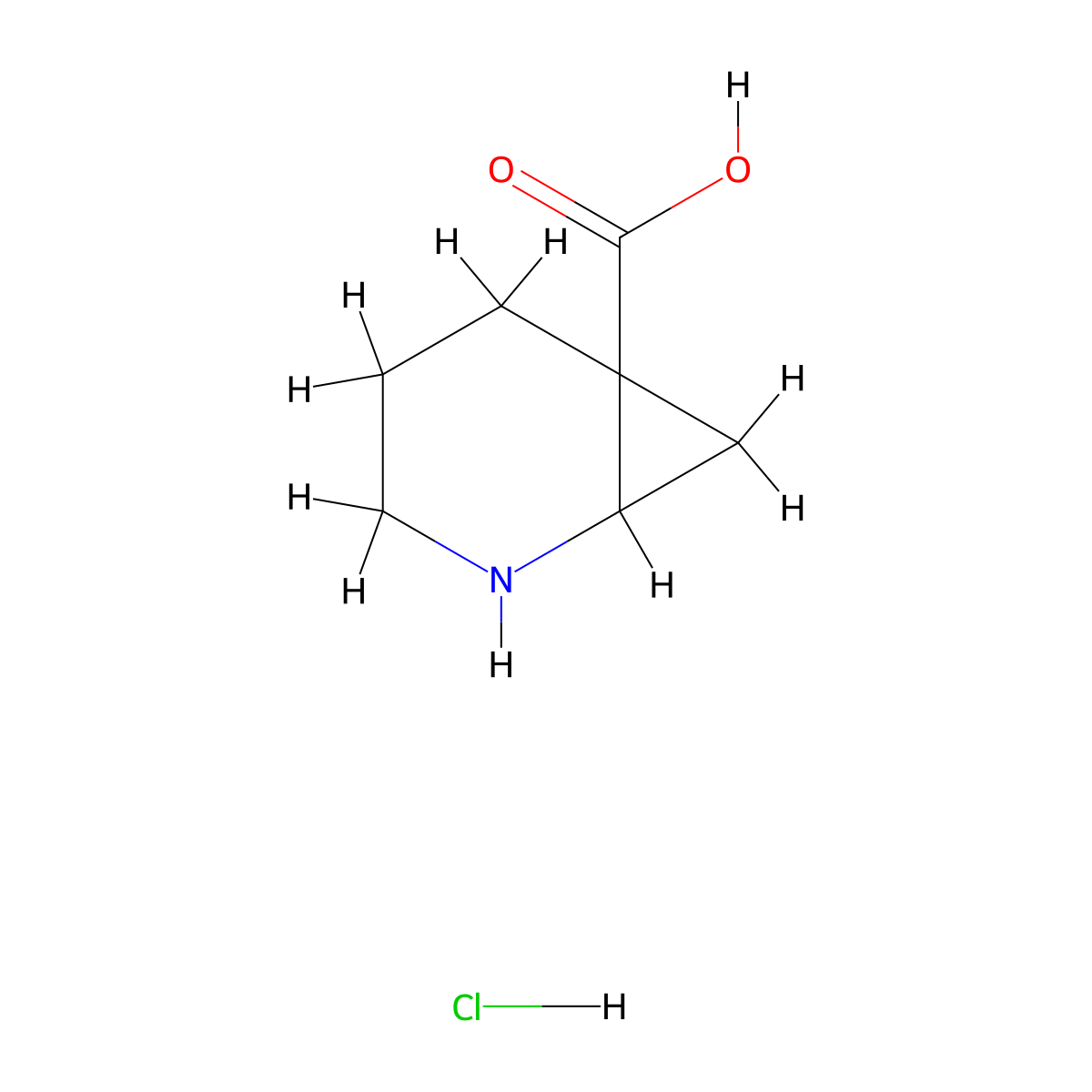 2-Azabicyclo[4.1.0]heptane-6-carboxylic acid hydrochloride molecular structure, CAS 1181458-75-2