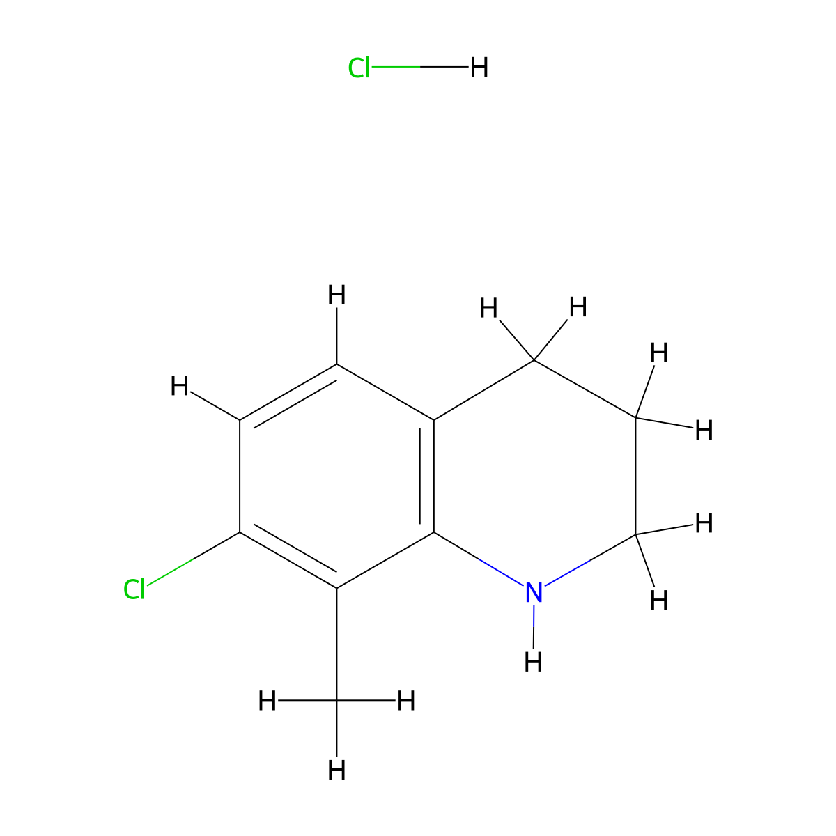 7-Chloro-8-methyl-1,2,3,4-tetrahydroquinoline hydrochloride molecular structure, CAS 1181458-81-0