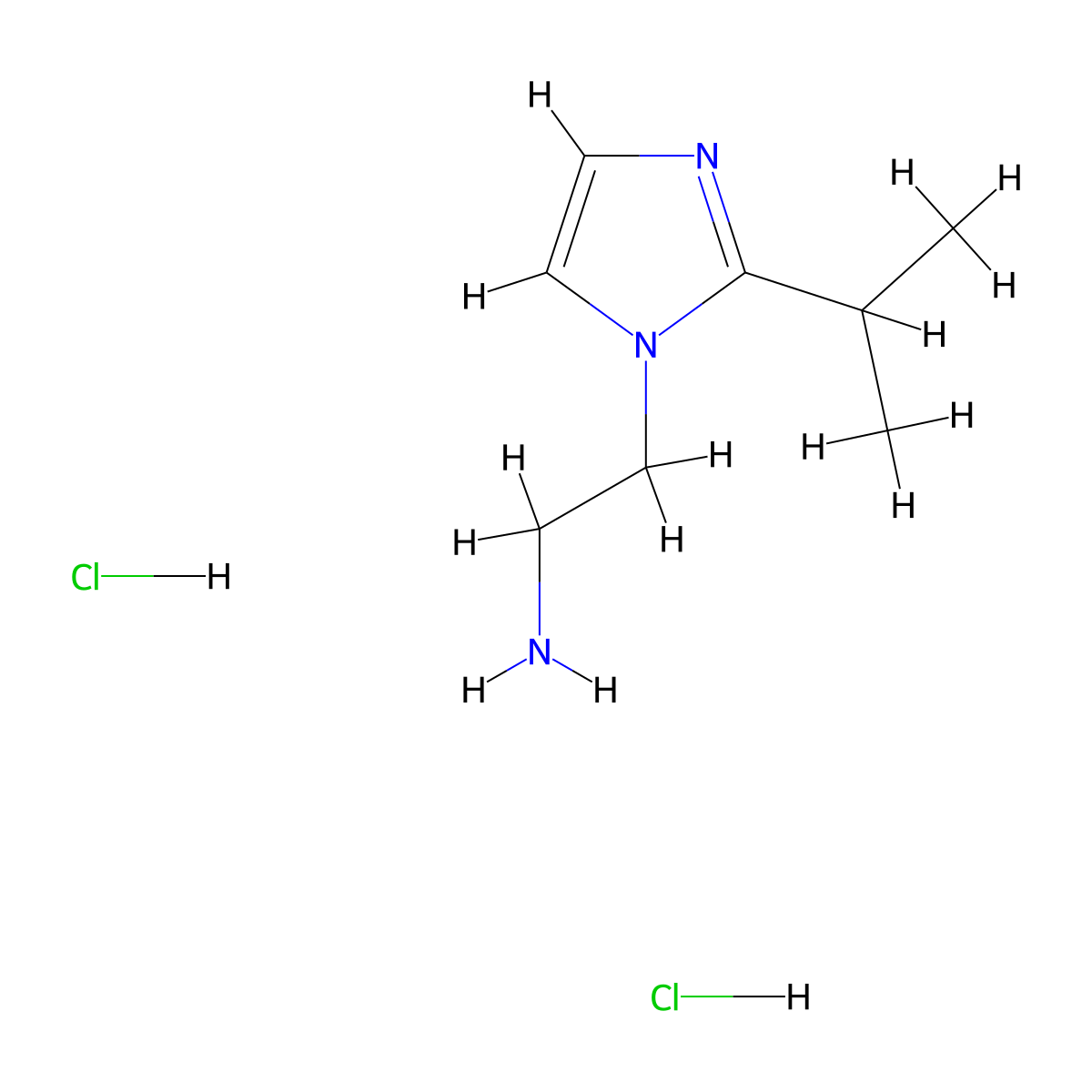 2-[2-(propan-2-yl)-1H-imidazol-1-yl]ethan-1-amine dihydrochloride molecular structure, CAS 1181458-82-1
