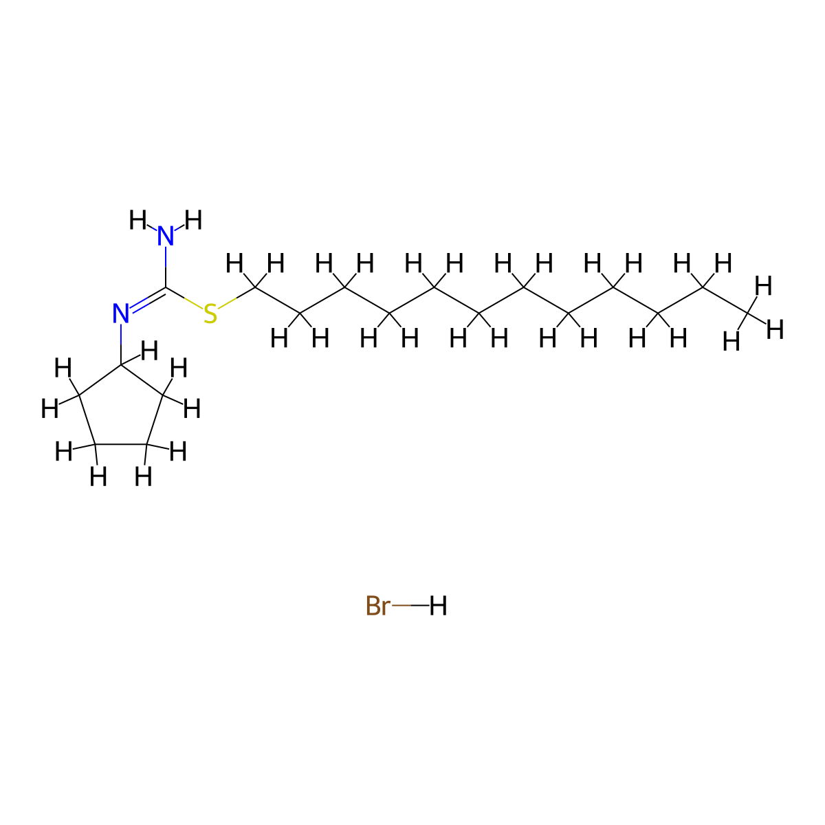 N-cyclopentyl(dodecylsulfanyl)methanimidamide hydrobromide molecular structure, CAS 1181458-85-4