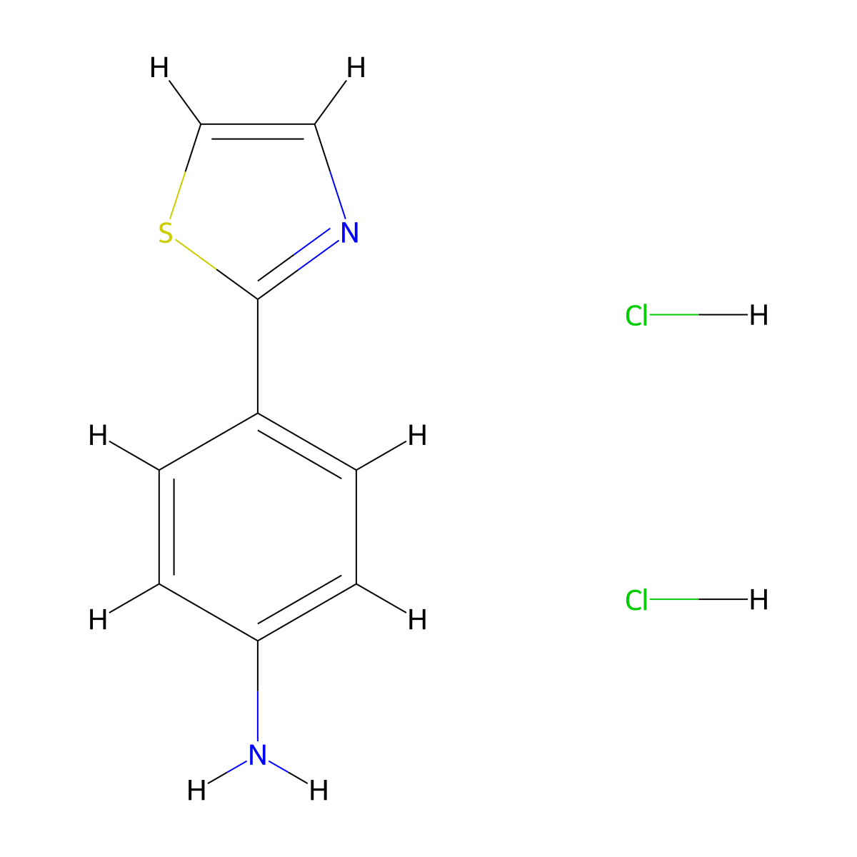 4-(1,3-Thiazol-2-yl)aniline dihydrochloride molecular structure, CAS 1181458-86-5