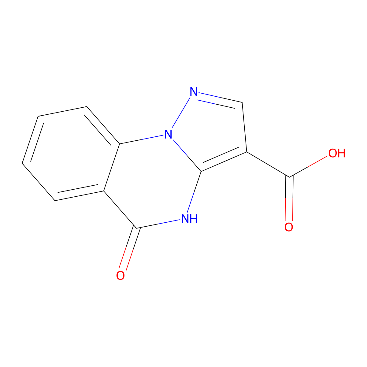 5-oxo-1H,5H-pyrazolo[1,5-a]quinazoline-3-carboxylic acid molecular structure, CAS 1181458-88-7