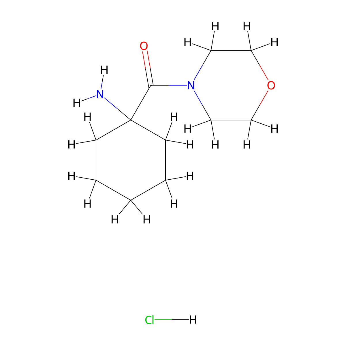 1-(Morpholin-4-ylcarbonyl)cyclohexan-1-amine hydrochloride molecular structure, CAS 1181458-93-4