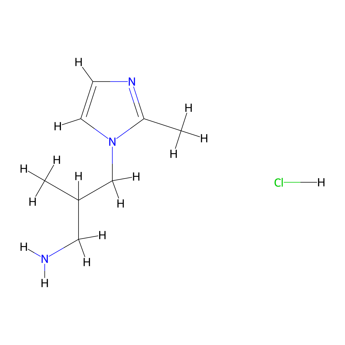 2-methyl-3-(2-methyl-1H-imidazol-1-yl)propan-1-amine hydrochloride molecular structure, CAS 1181458-95-6