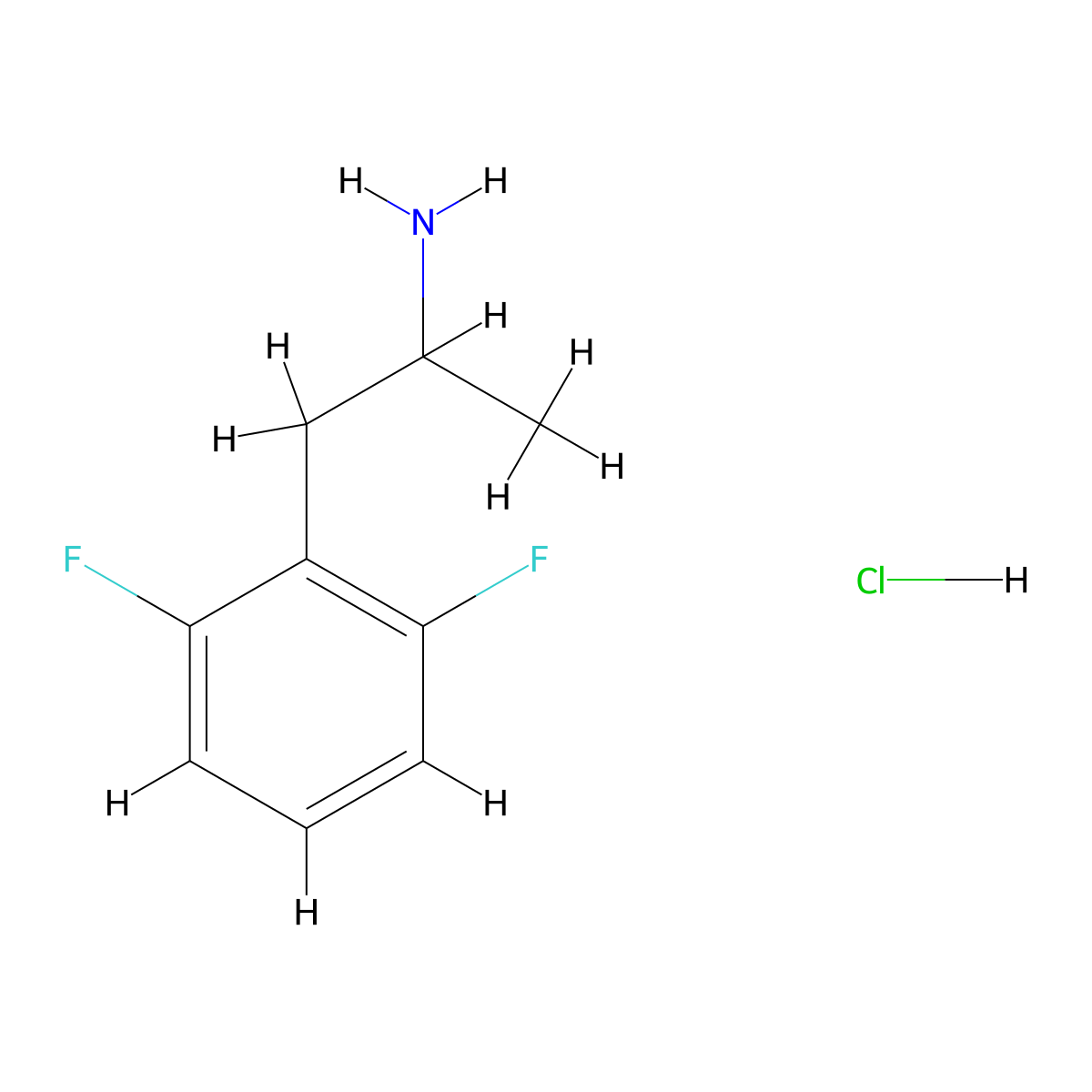 1-(2,6-Difluorophenyl)propan-2-amine hydrochloride molecular structure, CAS 1181458-98-9