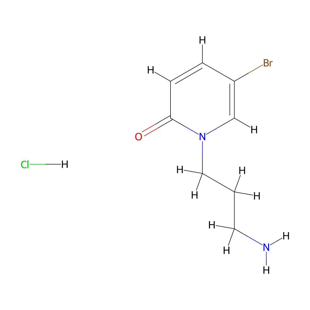 1-(3-Aminopropyl)-5-bromo-1,2-dihydropyridin-2-one hydrochloride molecular structure, CAS 1181458-99-0