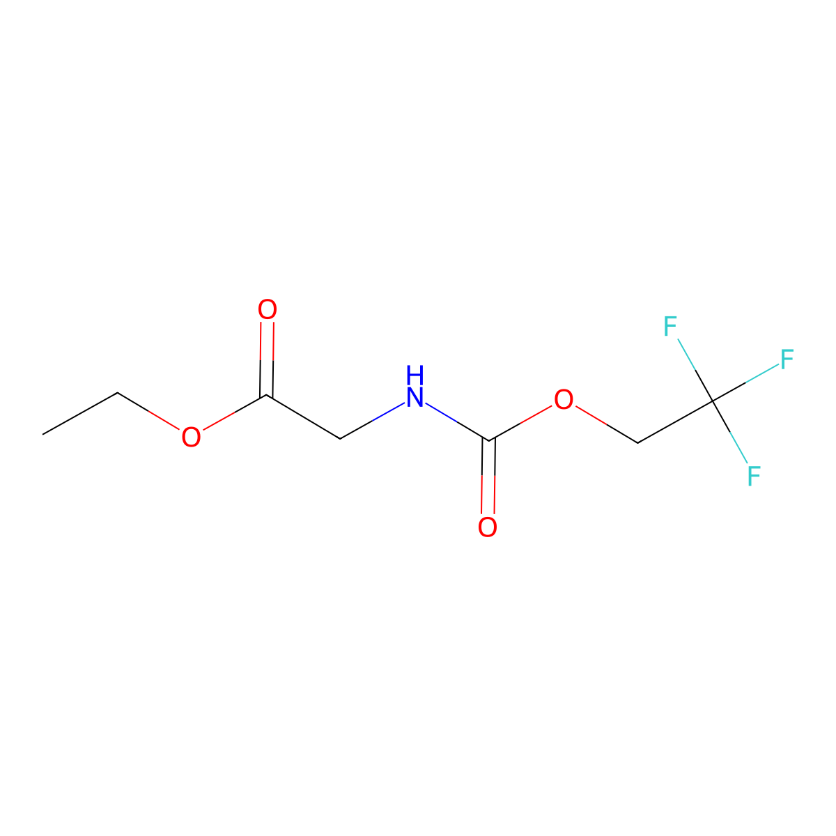 Ethyl 2-{[(2,2,2-trifluoroethoxy)carbonyl]amino}acetate molecular structure, CAS 1181459-00-6