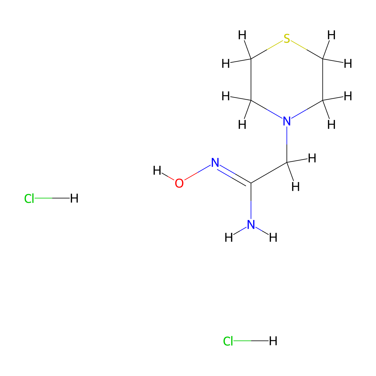 N'-hydroxy-2-(thiomorpholin-4-yl)ethanimidamide dihydrochloride molecular structure, CAS 1181459-01-7