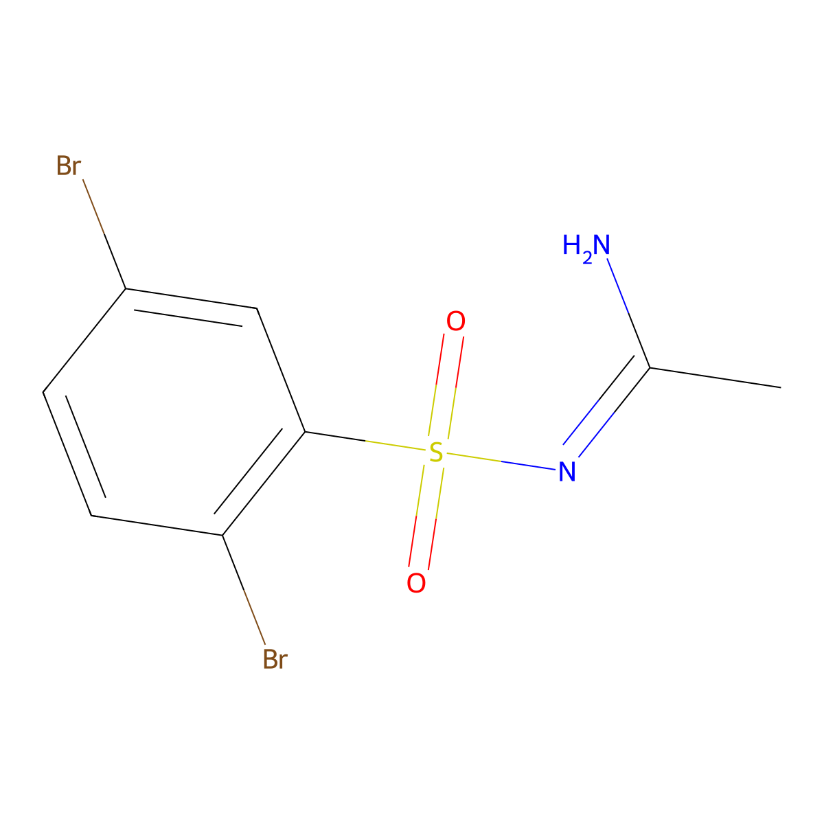 N'-(2,5-dibromobenzenesulfonyl)ethanimidamide molecular structure, CAS 1181465-78-0