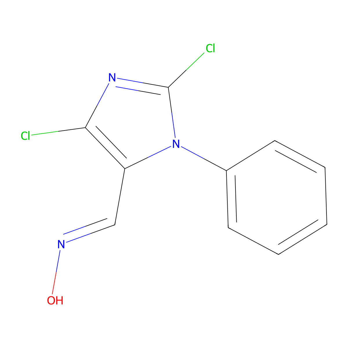 N-[(2,4-dichloro-1-phenyl-1H-imidazol-5-yl)methylidene]hydroxylamine molecular structure, CAS 1181471-86-2
