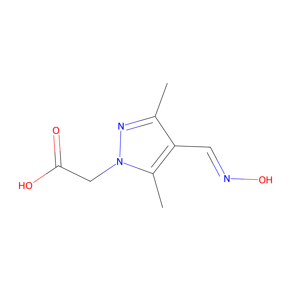 2-{4-[(hydroxyimino)methyl]-3,5-dimethyl-1H-pyrazol-1-yl}acetic acid molecular structure, CAS 1181471-99-7