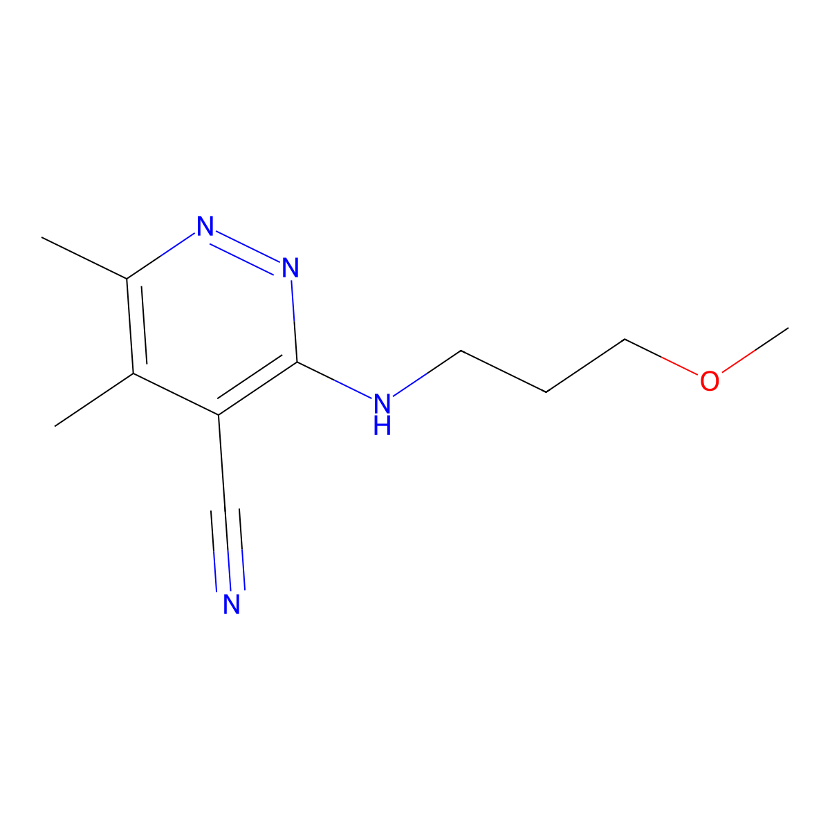 3-[(3-Methoxypropyl)amino]-5,6-dimethylpyridazine-4-carbonitrile molecular structure, CAS 1181502-02-2