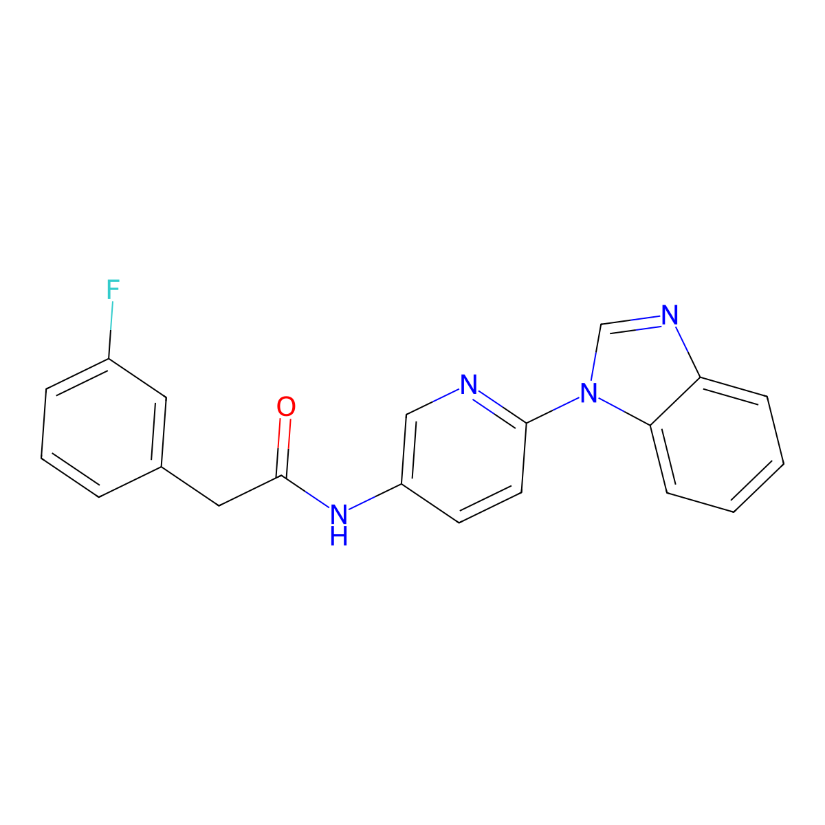 N-[6-(1H-1,3-benzodiazol-1-yl)pyridin-3-yl]-2-(3-fluorophenyl)acetamide molecular structure, CAS 1181508-02-0