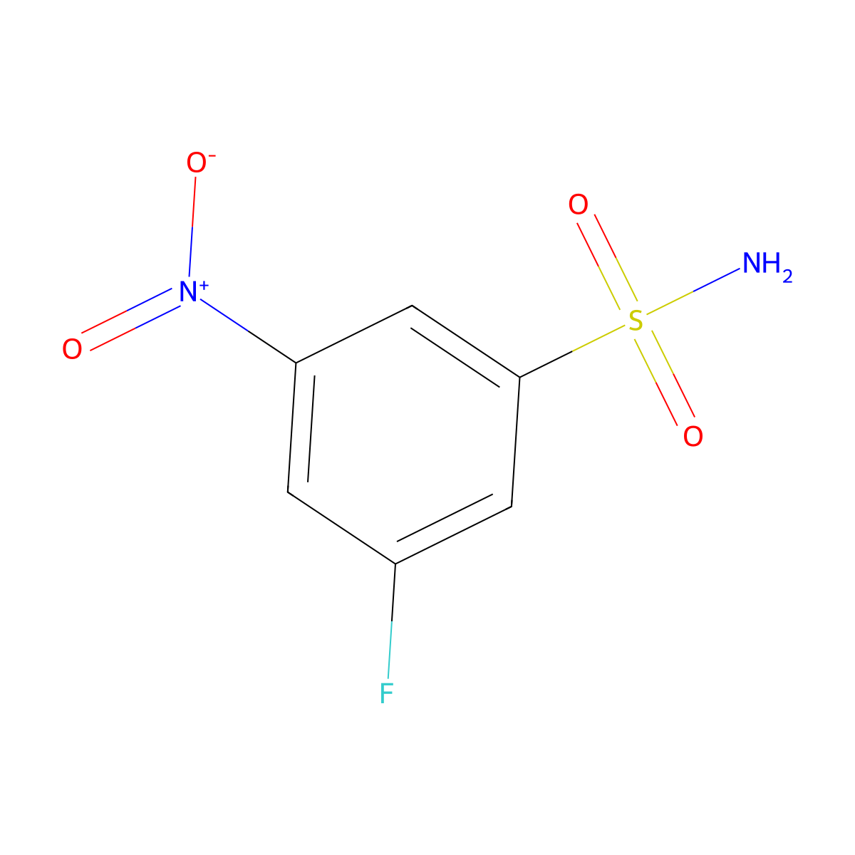 3-Fluoro-5-nitrobenzene-1-sulfonamide molecular structure, CAS 1181512-39-9