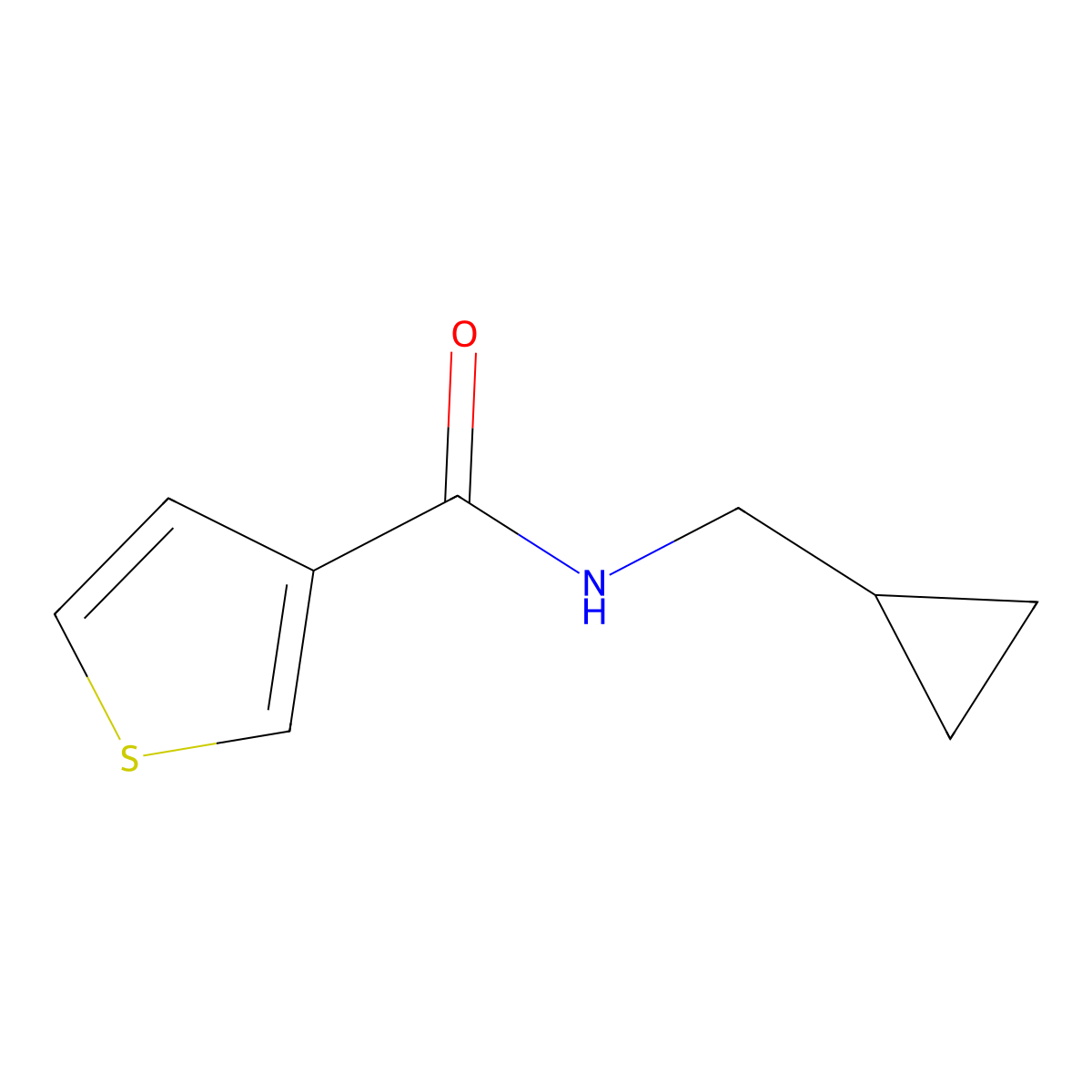 N-(cyclopropylmethyl)thiophene-3-carboxamide molecular structure, CAS 1181513-20-1