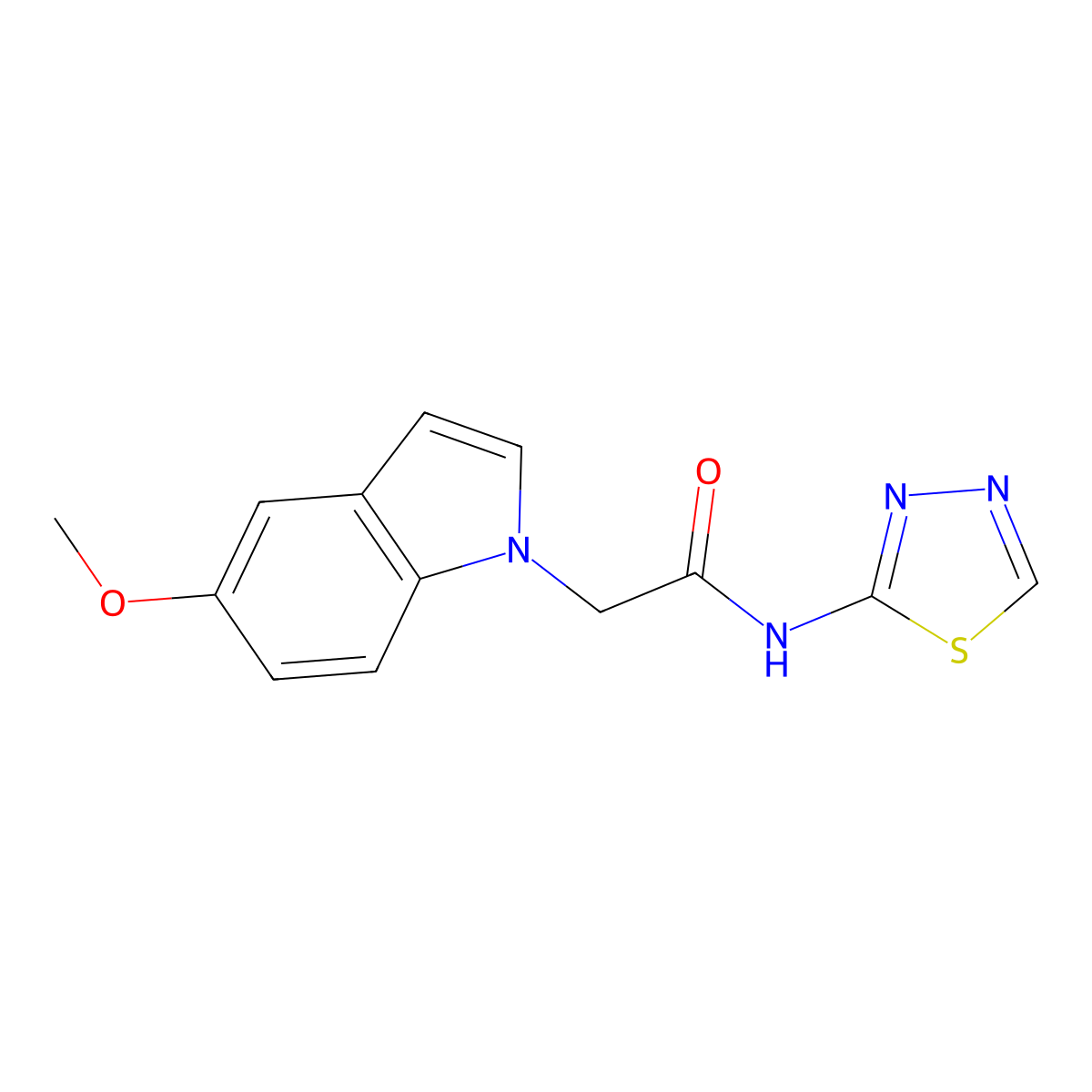 2-(5-methoxy-1H-indol-1-yl)-N-(1,3,4-thiadiazol-2-yl)acetamide molecular structure, CAS 1181517-81-6