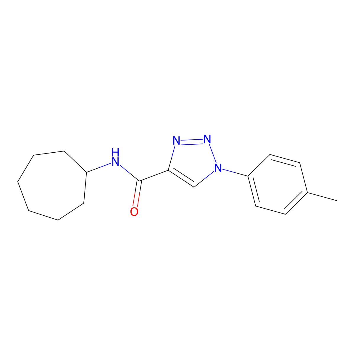 N-cycloheptyl-1-(4-methylphenyl)-1H-1,2,3-triazole-4-carboxamide molecular structure, CAS 1181519-17-4
