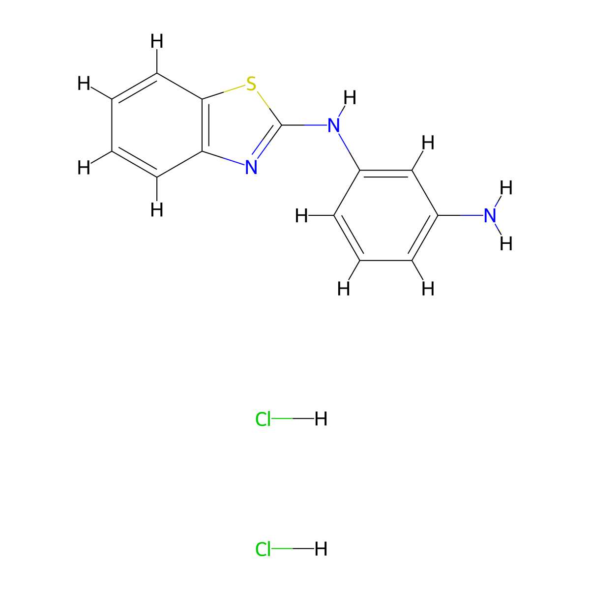 1-N-(1,3-benzothiazol-2-yl)benzene-1,3-diamine dihydrochloride molecular structure, CAS 1181522-20-2