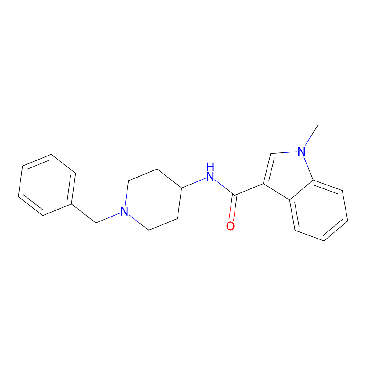 N-(1-benzylpiperidin-4-yl)-1-methyl-1H-indole-3-carboxamide molecular structure, CAS 1181525-06-3