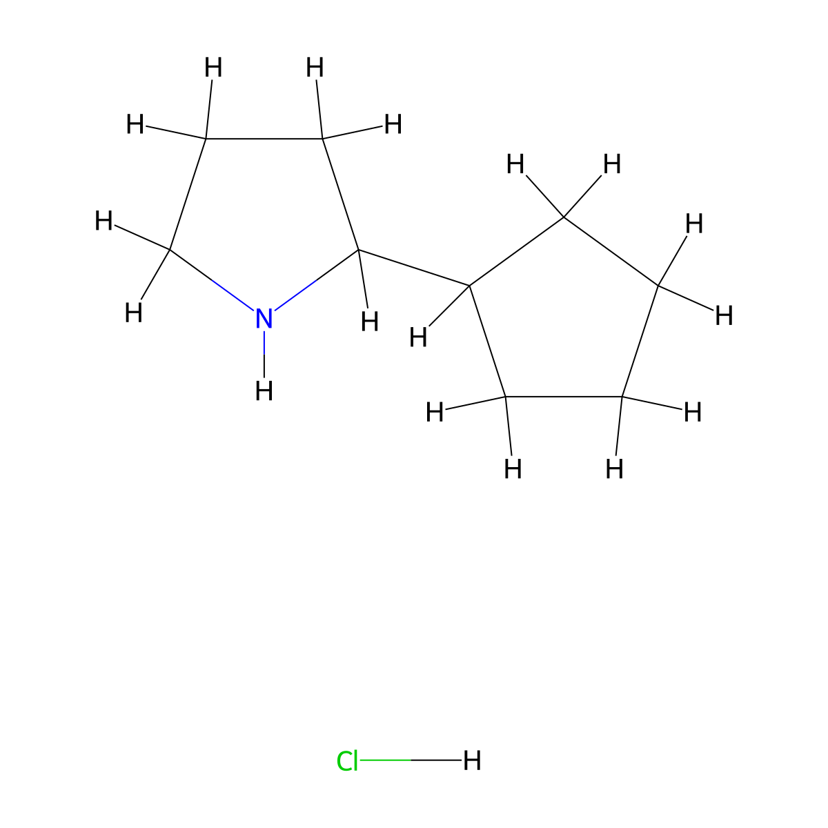 2-Cyclopentylpyrrolidine hydrochloride molecular structure, CAS 1181525-08-5