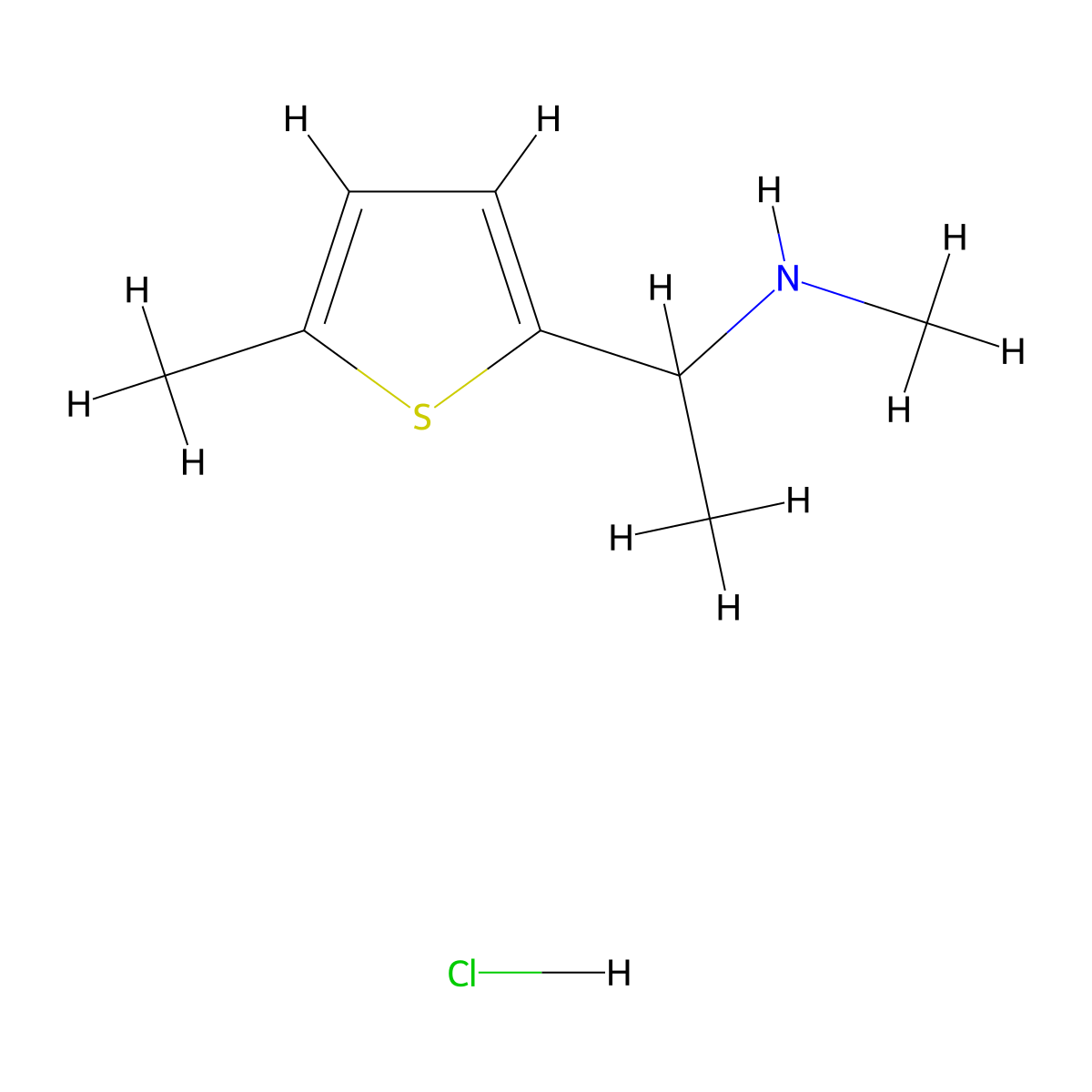Methyl[1-(5-methylthiophen-2-yl)ethyl]amine hydrochloride molecular structure, CAS 1181533-98-1