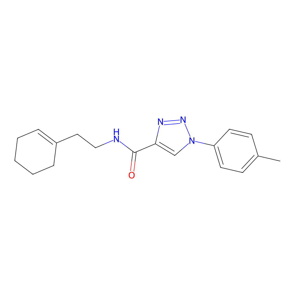 N-[2-(cyclohex-1-en-1-yl)ethyl]-1-(4-methylphenyl)-1H-1,2,3-triazole-4-carboxamide molecular structure, CAS 1181542-29-9