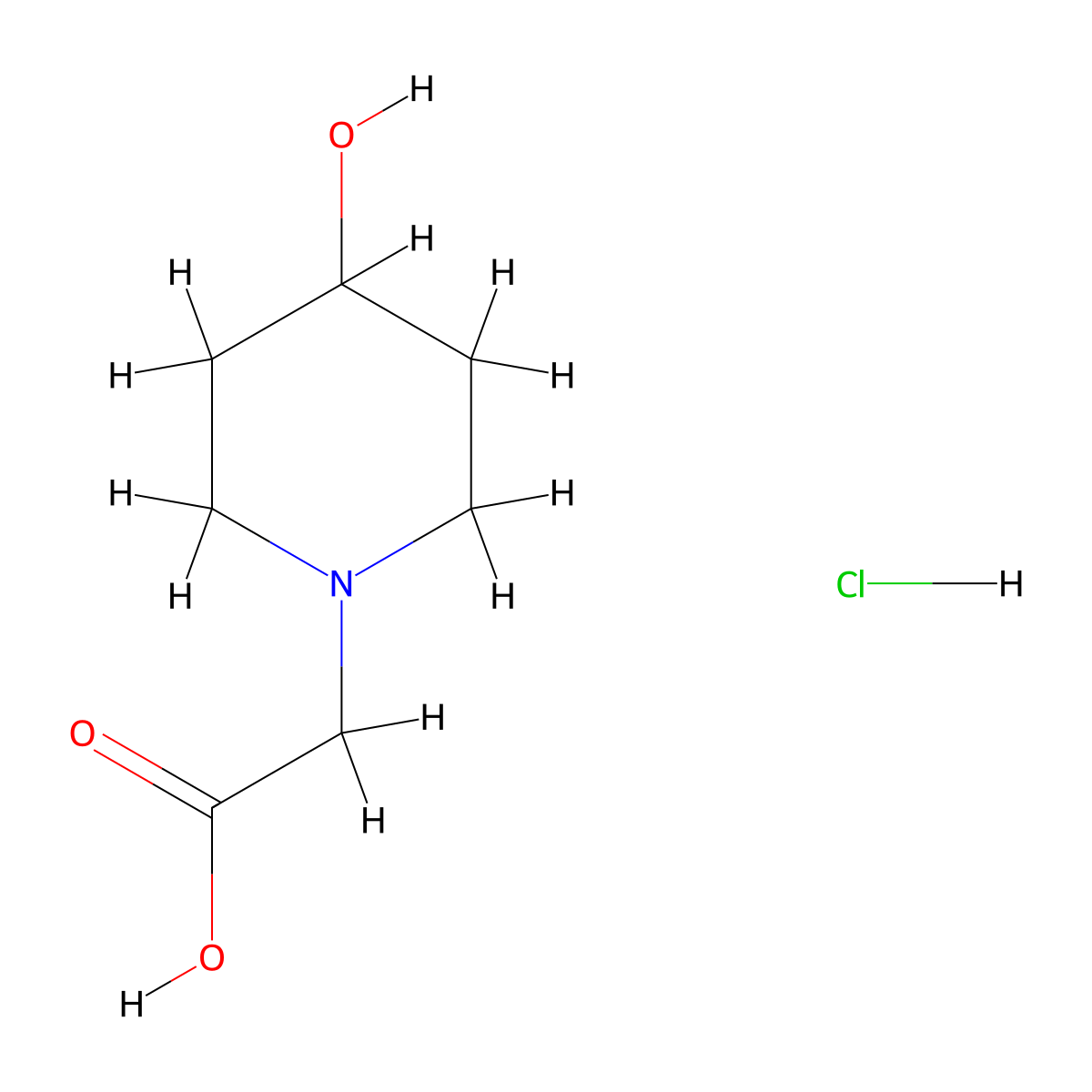2-(4-Hydroxypiperidin-1-yl)acetic acid hydrochloride molecular structure, CAS 1181544-77-3