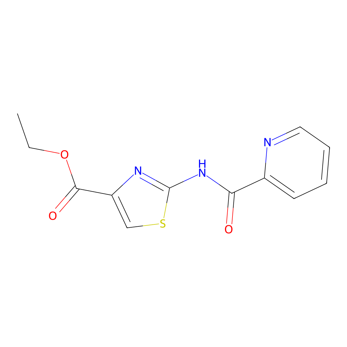 Ethyl 2-[(pyridin-2-ylcarbonyl)amino]-1,3-thiazole-4-carboxylate molecular structure, CAS 1181548-61-7