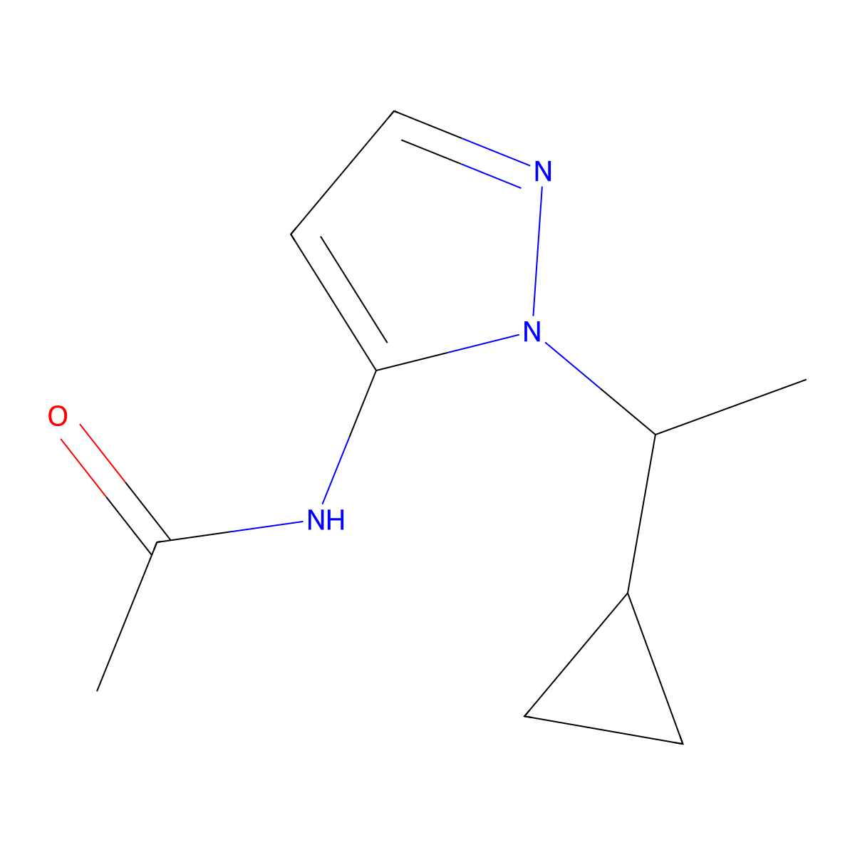 n-[1-(1-Cyclopropylethyl)-1h-pyrazol-5-yl]acetamide molecular structure, CAS 1181549-39-2