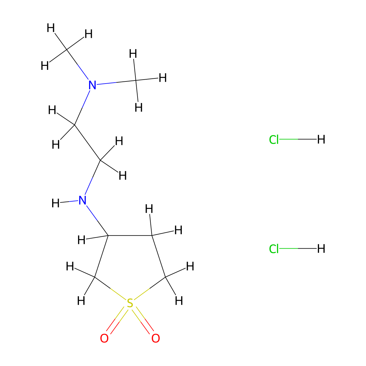 3-((2-(Dimethylamino)ethyl)amino)-1lambda6-thiolane-1,1-dione dihydrochloride molecular structure, CAS 1181556-77-3