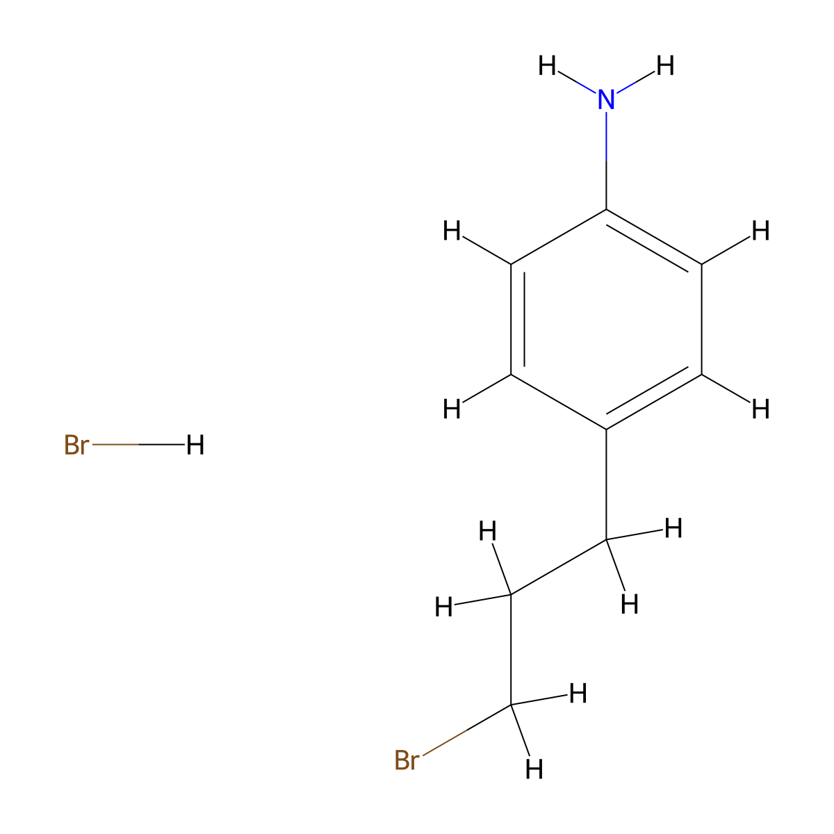 4-(3-Bromopropyl)benzenamine hydrobromide molecular structure, CAS 118156-88-0