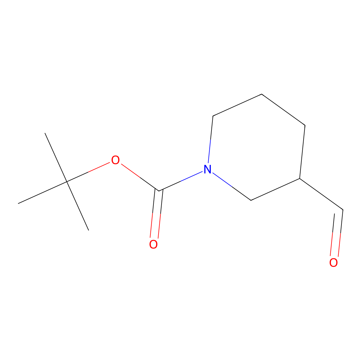 1-Boc-piperidine-3-carboxaldehyde molecular structure, CAS 118156-93-7