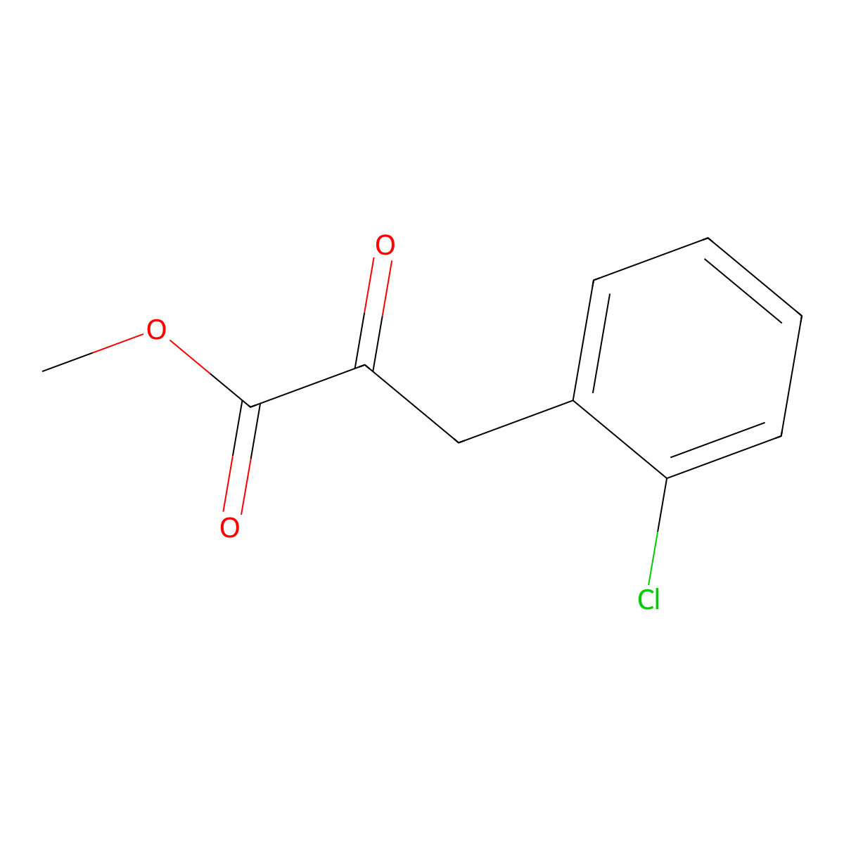 Methyl 3-(2-chlorophenyl)-2-oxopropanoate molecular structure, CAS 1181561-08-9
