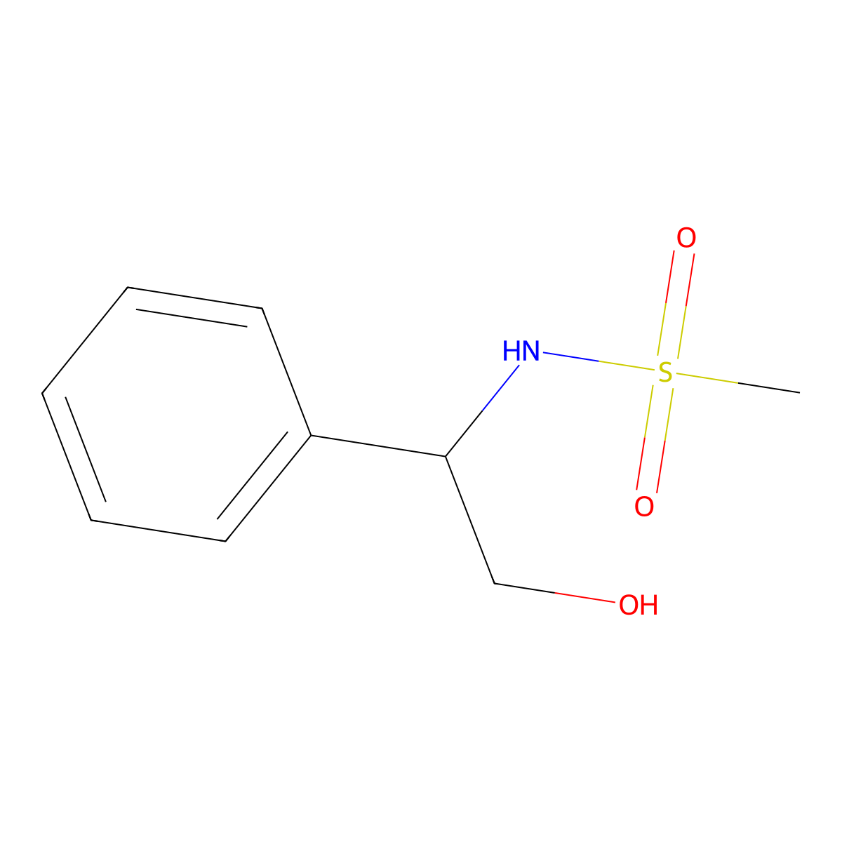 N-(2-hydroxy-1-phenylethyl)methanesulfonamide molecular structure, CAS 1181561-26-1