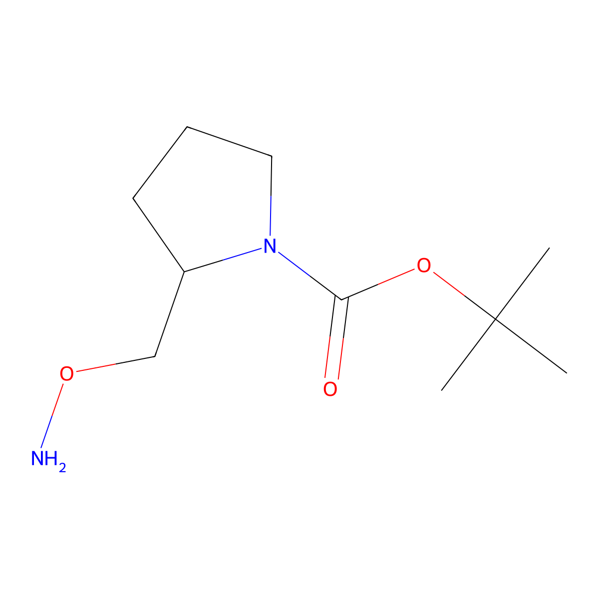 tert-butyl 2-[(Aminooxy)methyl]pyrrolidine-1-carboxylate molecular structure, CAS 1181561-30-7