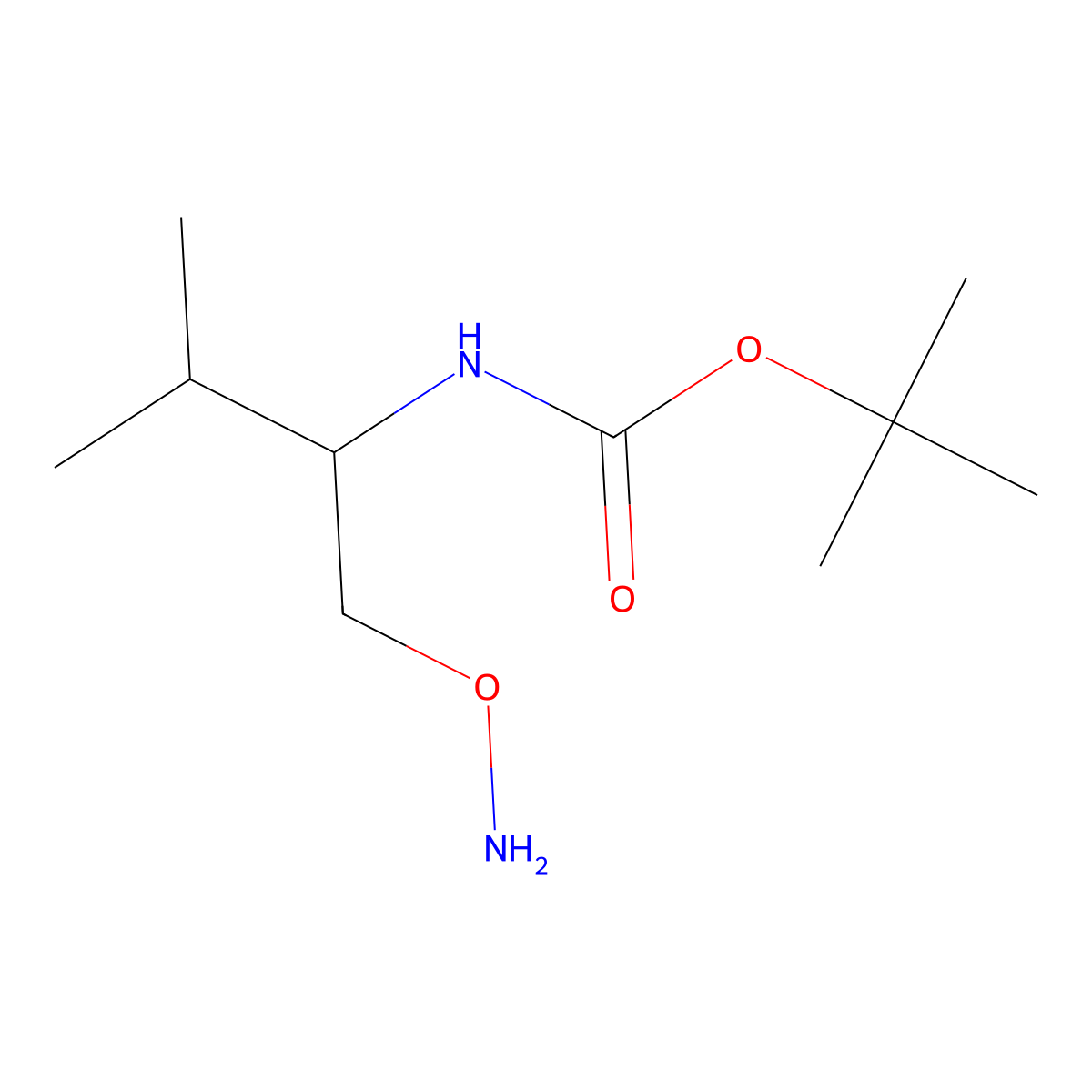 Tert-butyl [1-aminooxy)-3-methylbutan-2-yl]carbamate molecular structure, CAS 1181561-43-2
