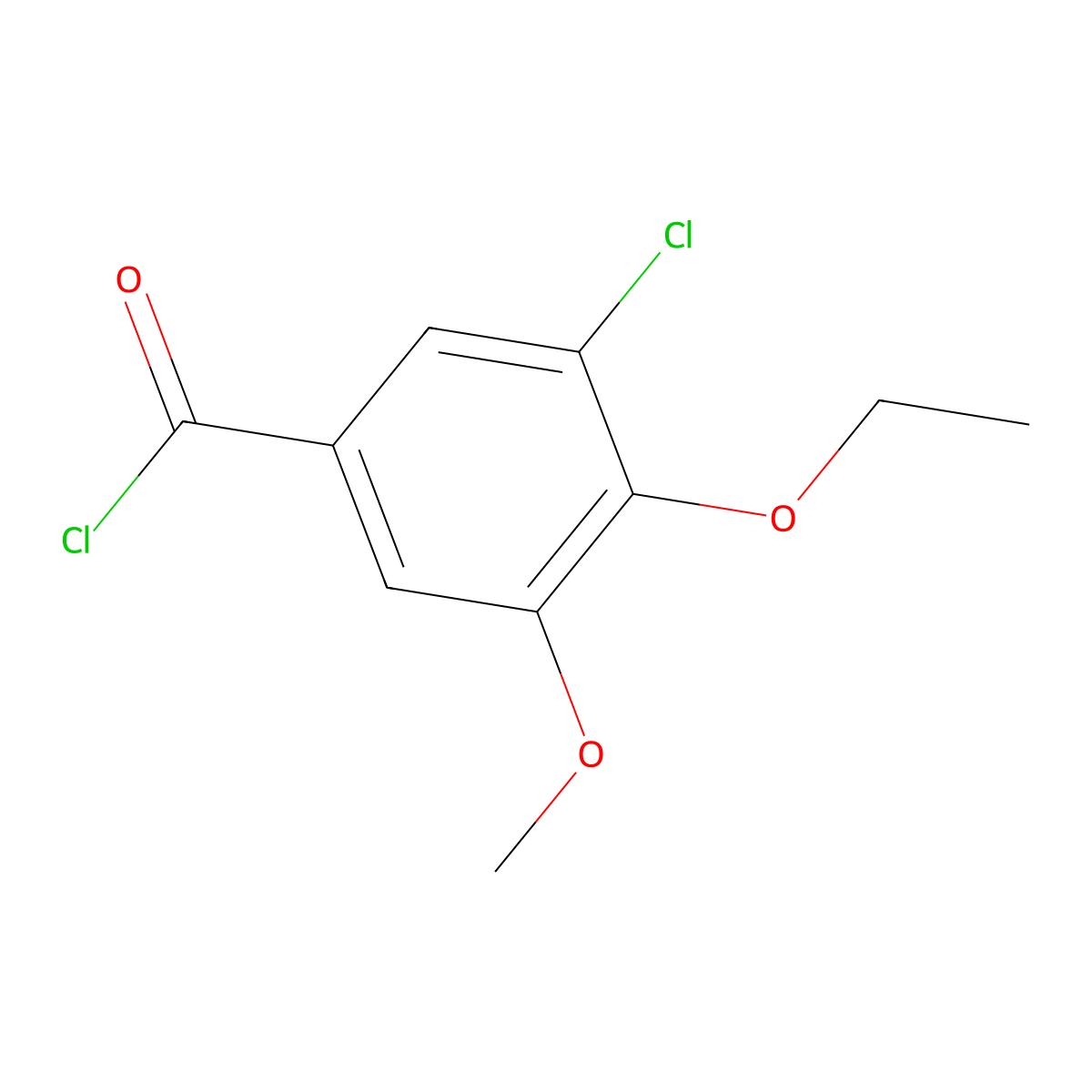 3-Chloro-4-ethoxy-5-methoxy-benzoyl chloride molecular structure, CAS 1181562-24-2