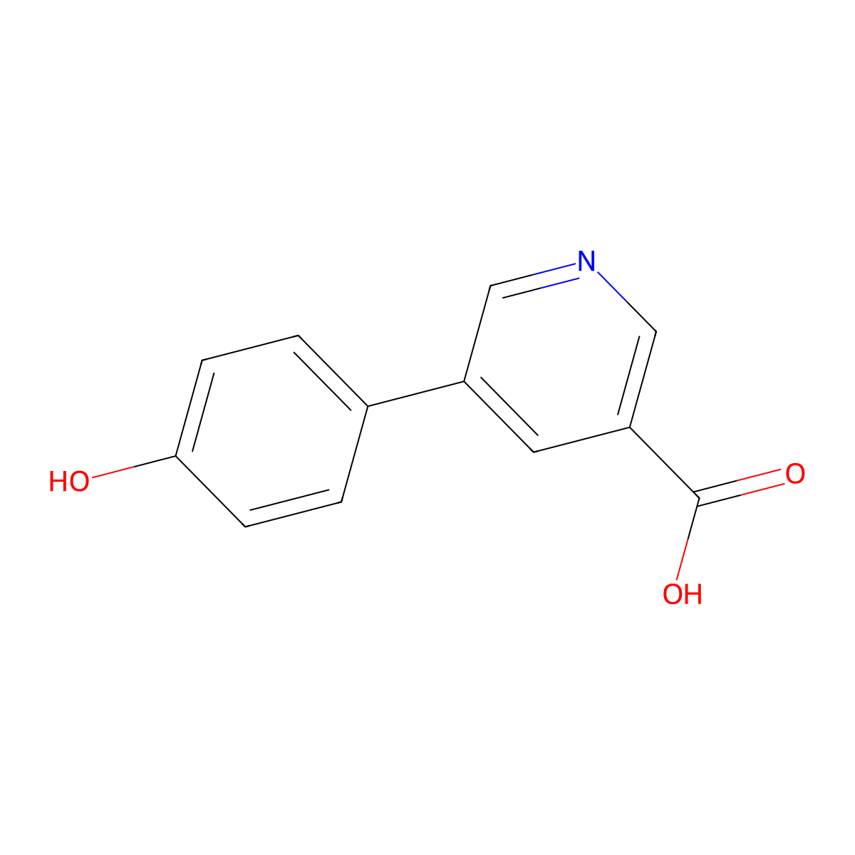 5-(4-Hydroxyphenyl)pyridine-3-carboxylic acid molecular structure, CAS 1181566-40-4
