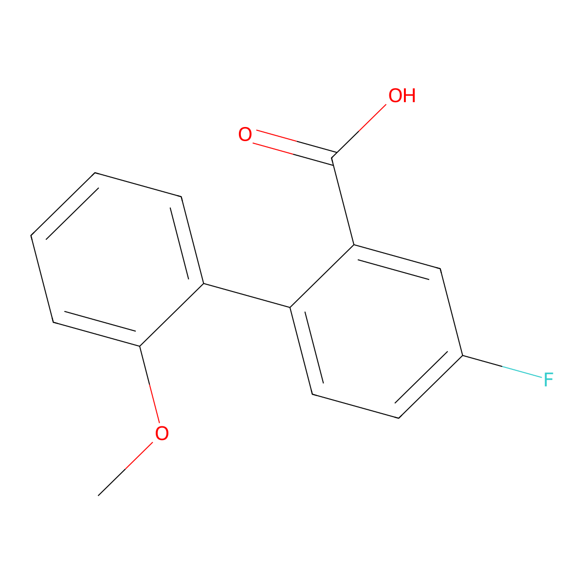 5-Fluoro-2-(2-methoxyphenyl)benzoic acid molecular structure, CAS 1181566-87-9