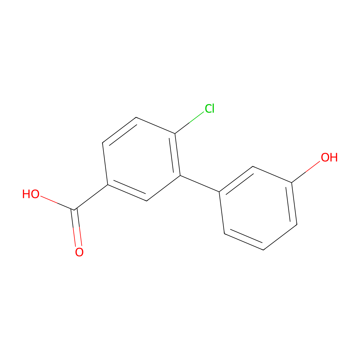 4-Chloro-3-(3-hydroxyphenyl)benzoic acid molecular structure, CAS 1181566-94-8