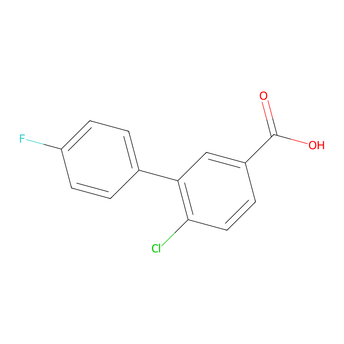4-Chloro-3-(4-fluorophenyl)benzoic acid molecular structure, CAS 1181566-97-1