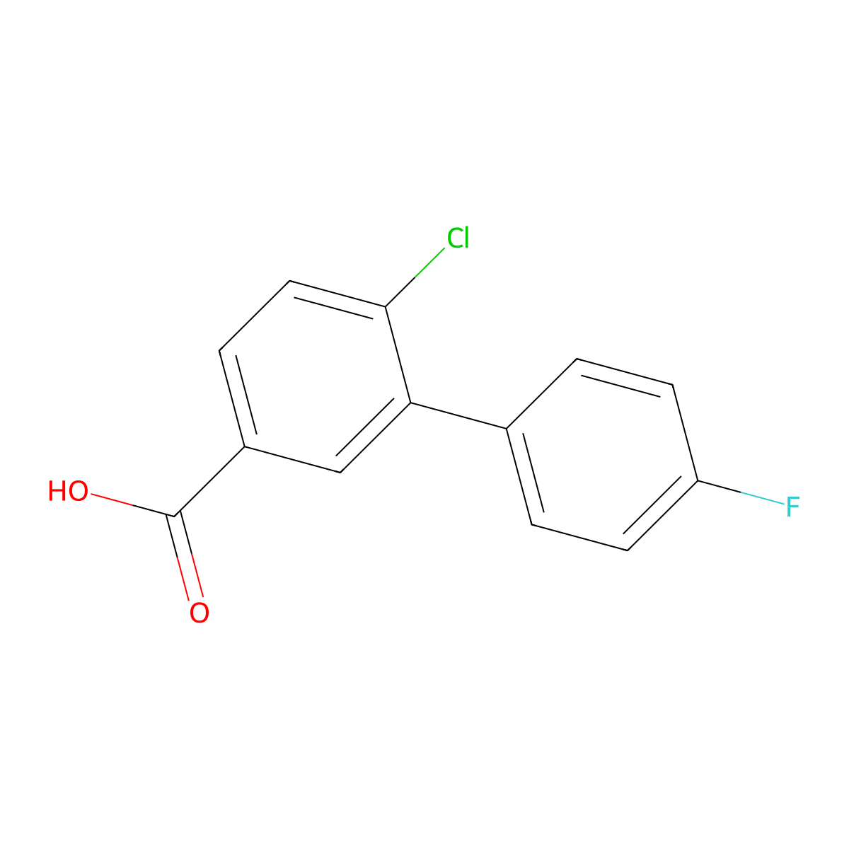 4-Chloro-3-(4-fluorophenyl)benzoic acid molecular structure, CAS 1181566-97-1