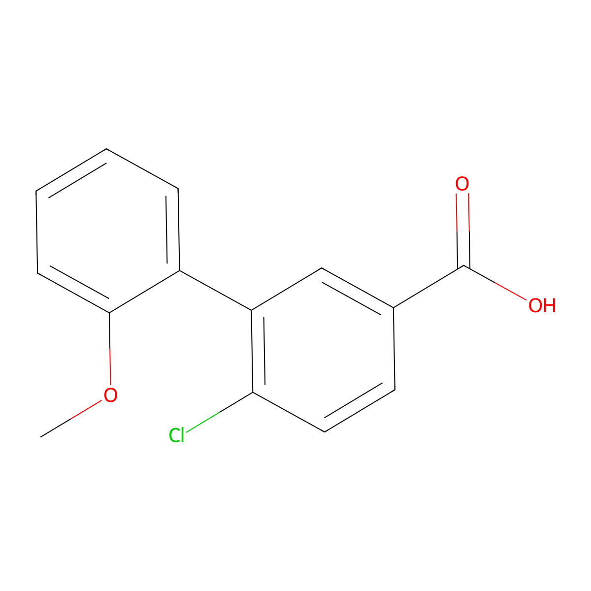 4-Chloro-3-(2-methoxyphenyl)benzoic acid molecular structure, CAS 1181567-18-9