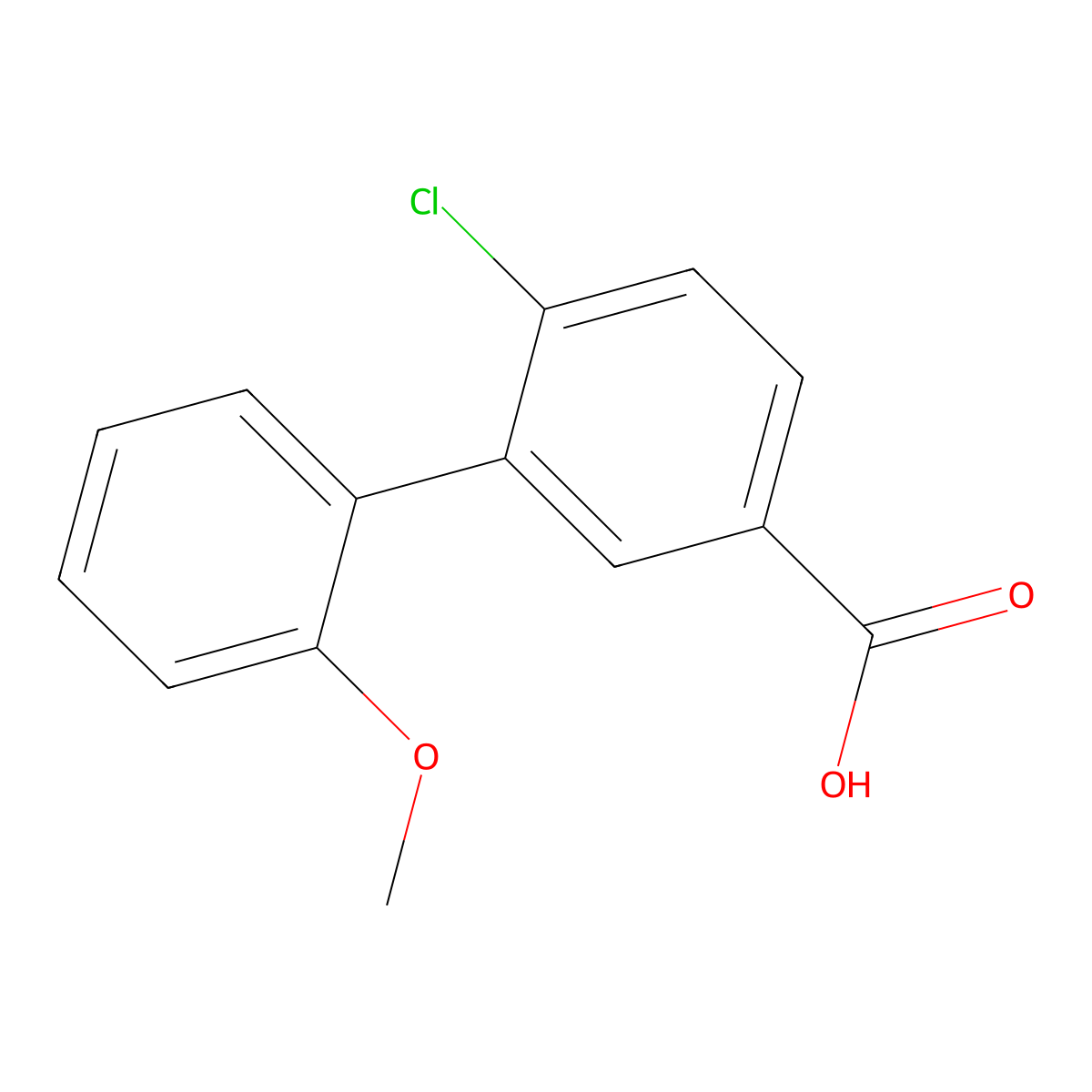 4-Chloro-3-(2-methoxyphenyl)benzoic acid molecular structure, CAS 1181567-18-9
