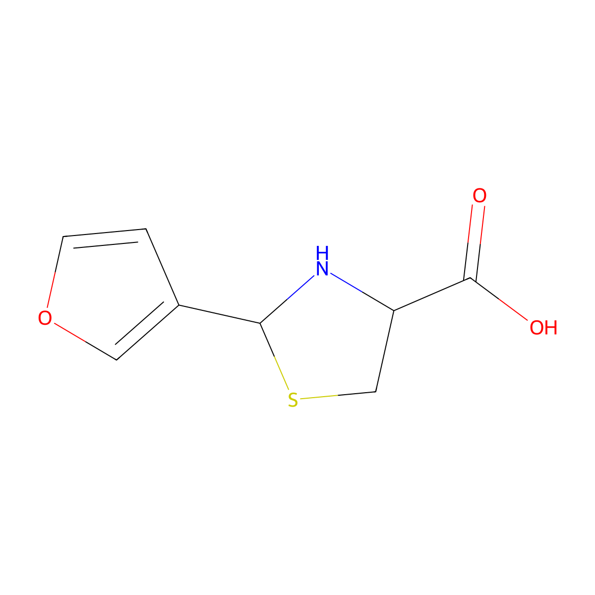 2-(3-Furyl)-1,3-thiazolidine-4-carboxylic acid molecular structure, CAS 118157-01-0