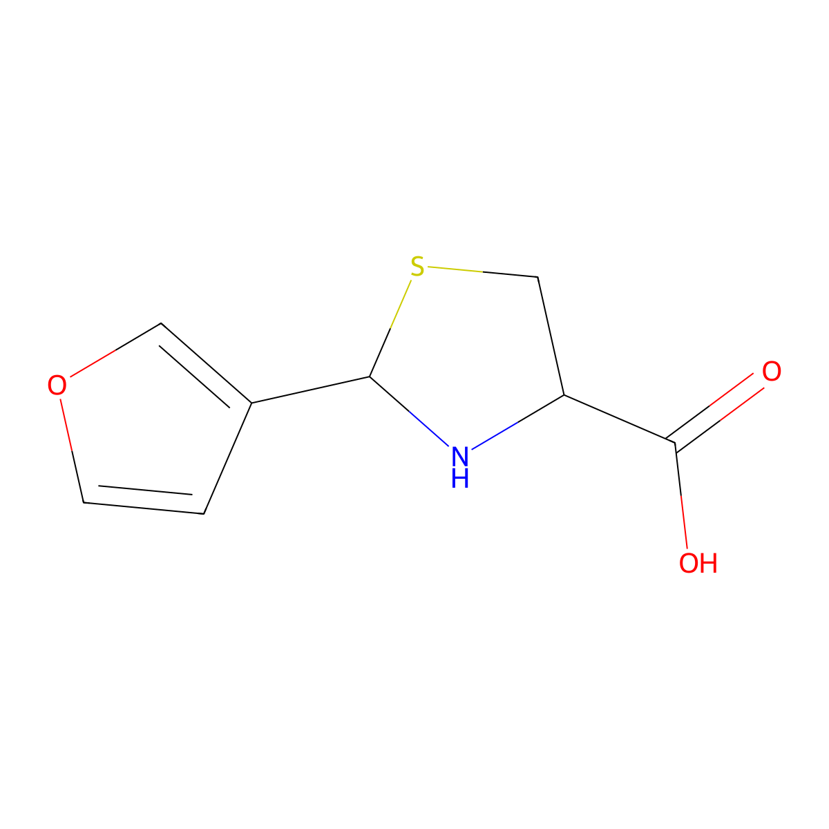 2-(3-Furyl)-1,3-thiazolidine-4-carboxylic acid molecular structure, CAS 118157-01-0