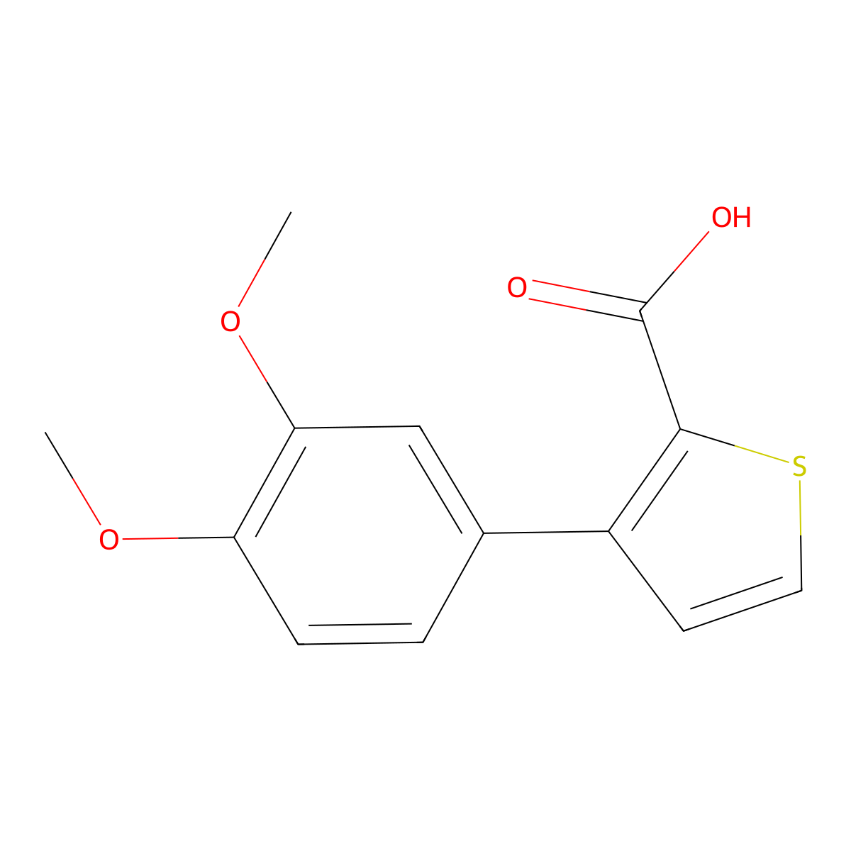 3-(3,4-Dimethoxy-phenyl)-thiophene-2-carboxylic acid molecular structure, CAS 1181573-11-4